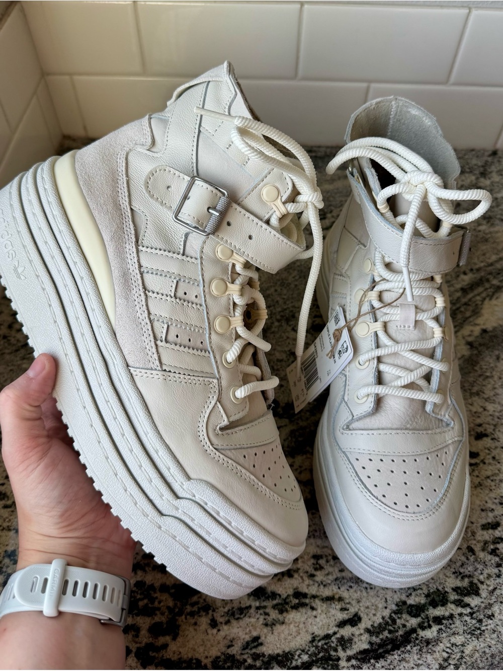 HTF adidas Originals Triple Platform Hi in Off White. Women’ 8. NWT